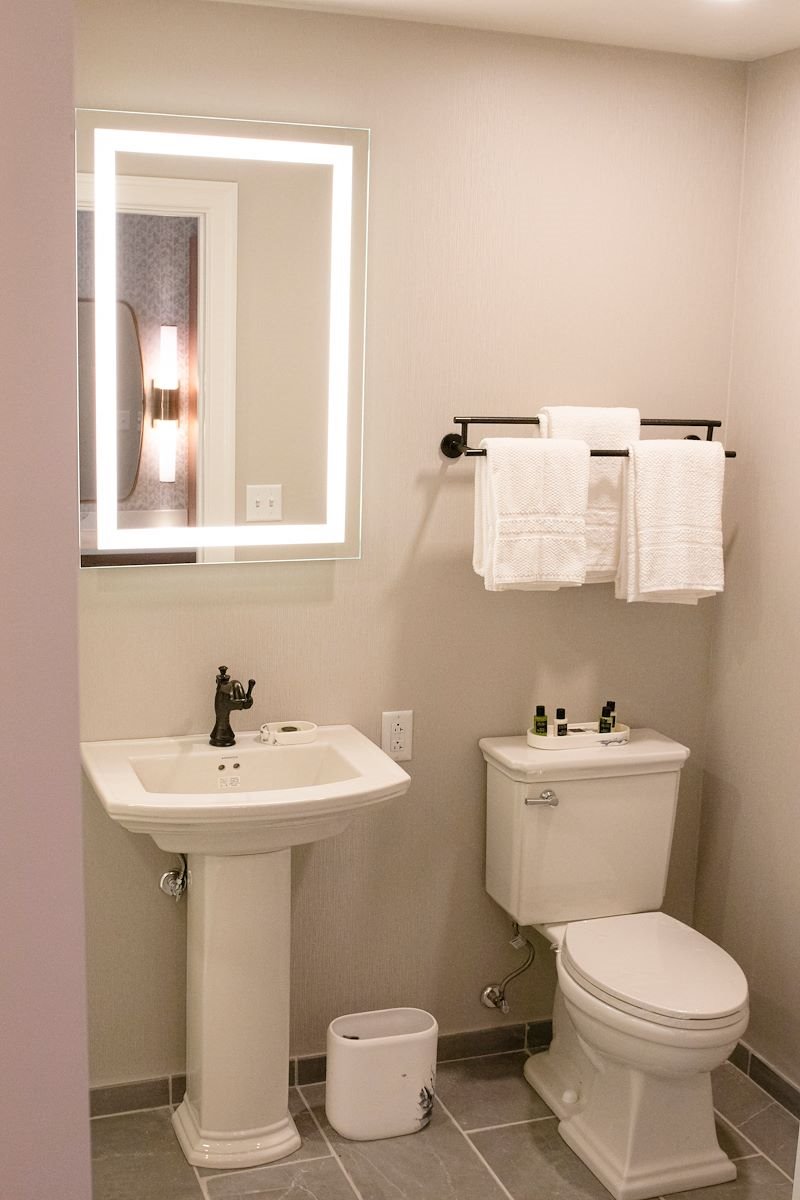 Guest Room Bathroom at our Akron hotel