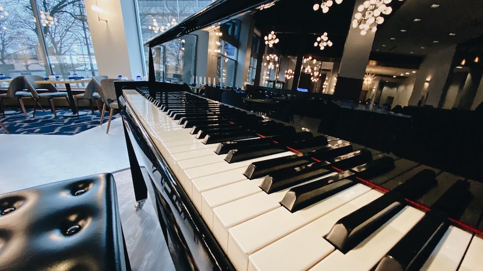 Piano at our Akron hotel